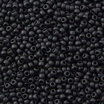 50g Toho Round Seed Bead 11/0 Matte Opaque Black (49F)