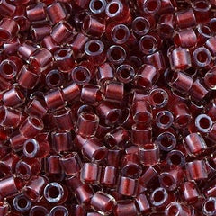 Miyuki Delica Seed Bead 8/0 Crystal Inside Color Lined Cranberry 6.7g Tube DBL924