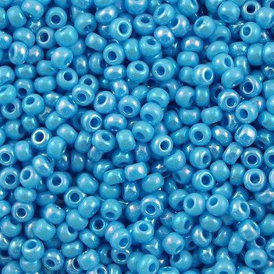 Miyuki Round Seed Bead 6/0 Opaque Turquoise Blue AB 20g Tube (413R)