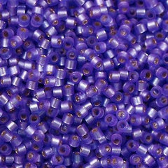 Miyuki Delica Seed Bead 11/0 Semi Matte Silver Lined Dyed Purple 2-inch Tube DB694