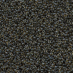 Miyuki Round Seed Bead 15/0 Black Lined Topaz 2-inch Tube (1840)