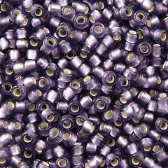 Toho Round Seed Beads 6/0 Silver Lined Transparent Matte Violet 5.5-inch tube (39F)