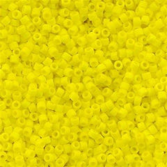 Miyuki Delica Seed Bead 11/0 Matte Opaque Yellow 2-inch Tube DB751