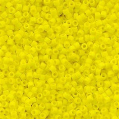 Miyuki Delica Seed Bead 11/0 Matte Opaque Yellow 2-inch Tube DB751