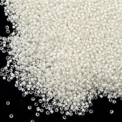 Toho Round Seed Bead 15/0 Inside Color Lined Milk White 2.5-inch Tube (981)