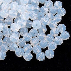 12 TRUE CRYSTAL 6mm Round Bead White Opal (234)