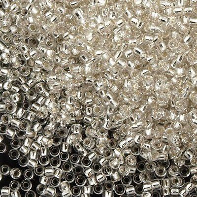 Toho Round Seed Bead 15/0 Silver Lined Crystal 2.5-inch Tube (21)