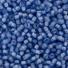 Toho Round Seed Beads 6/0 Inside Color Lined White Light Blue 2.5-inch tube (933)