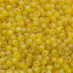 Miyuki Round Seed Bead 6/0 Matte Transparent Yellow AB 20g Tube (136FR)