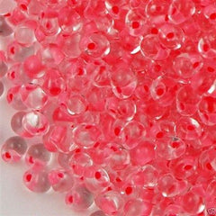 Miyuki Drop Fringe Seed Bead Pink Lined Clear 24g Tube (1)