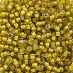 Toho Round Seed Beads 6/0 Inside Color Lined Lemon Lime 2.5-inch tube (302)