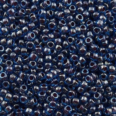 Toho Round Seed Bead 11/0 Inside Color Lined Raspberry Blue 19g Tube (294)