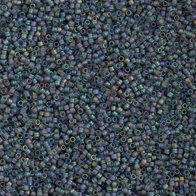Miyuki Delica Seed Bead 11/0 Transparent Matte Grey AB 2-inch Tube DB863