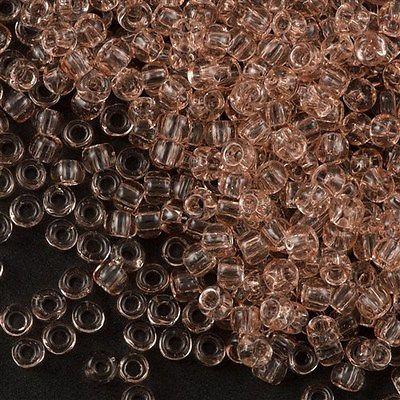 50g Toho Round Seed Beads 6/0 Transparent Rosaline (11)
