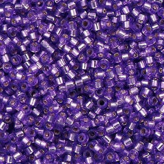 Miyuki Delica Seed Bead 11/0 Transparent Silver Lined Lavender 2-inch Tube DB1343