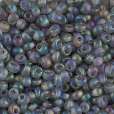 Miyuki 4mm Magatama Seed Bead Transparent Matte Pale Gray AB 15g (2136F)