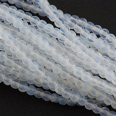 200 Czech 4mm Pressed Glass Round Beads Milky White (01000)