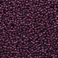 Toho Round Seed Bead 11/0 Inside Color Lined Grey Magenta 2.5-inch Tube (1076)