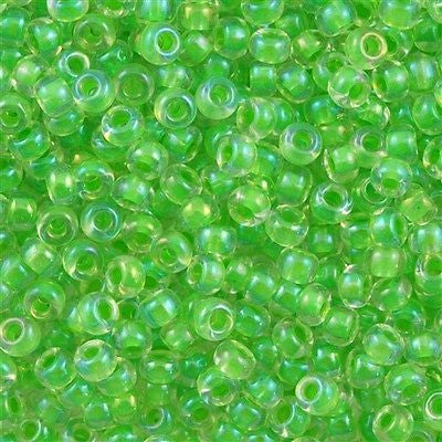 Miyuki Round Seed Bead 6/0 Inside Color Lined Light Green 20g Tube (228)