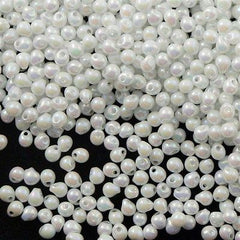Tiny Miyuki Drop Seed Bead Opaque White AB 9g Tube (471)