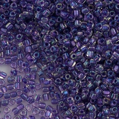 Miyuki Triangle Seed Bead 10/0 Inside Color Lined Lilac AB 24g Tube (1138)