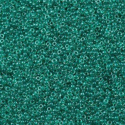 Miyuki Round Seed Bead 15/0 Inside Color Lined Dark Aqua Green 2-inch Tube (1555)