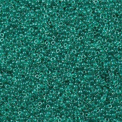 Miyuki Round Seed Bead 15/0 Inside Color Lined Dark Aqua Green 2-inch Tube (1555)