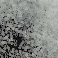 Miyuki 1.8mm Cube Seed Bead Transparent Matte Crystal 8g Tube (131F)