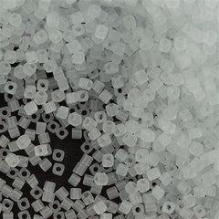Miyuki 1.8mm Square Seed Bead Transparent Matte Crystal 8g Tube (131F)