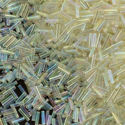 Miyuki 6mm Bugle Bead Ivory Gold Luster 5-inch Tube (2442)