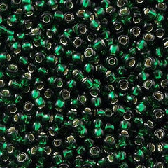 Toho Round Seed Bead 11/0 Silver Lined Transparent Emerald 2.5-inch Tube (36)