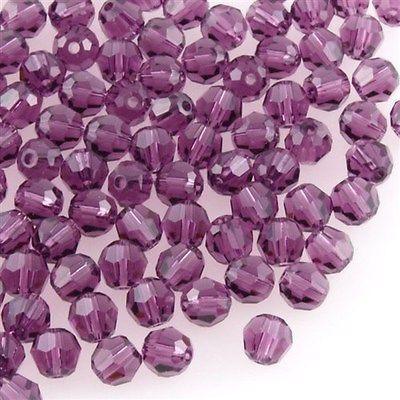 12 TRUE CRYSTAL 3mm Faceted Round Bead Amethyst (204)