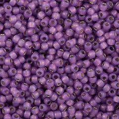 Toho Round Seed Bead 8/0 Silver Lined Milky Amethyst 2.5-inch tube (2108)