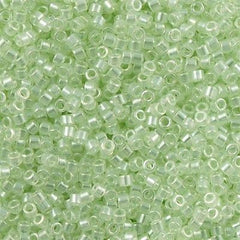 Miyuki Delica Seed Bead 11/0 Crystal Glazed Luster Light Lime 2-inch Tube DB1474