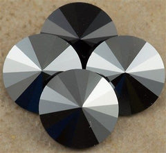 Four TRUE CRYSTAL 12mm Rivoli Jet Hematite (280 HEM)