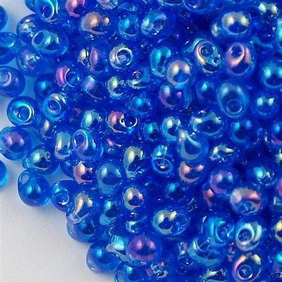 Miyuki Drop Fringe Seed Bead Transparent Medium Blue AB 15g (261)