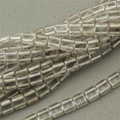 50 CzechMates 6mm Two Hole Tile Beads Silver Lined Crystal T6-00030SL