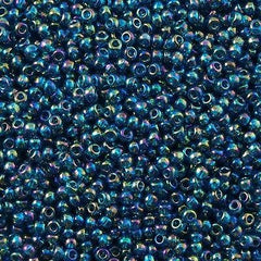 Toho Round Seed Beads 6/0 Transparent Teal AB 2.5-inch tube (167BD)