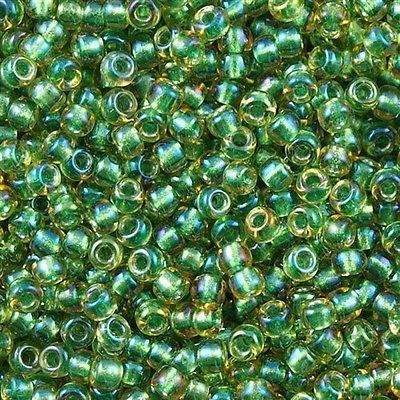 50g Miyuki Round Seed Bead 11/0 Light Blue Lined Topaz (375)