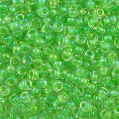 Miyuki Round Seed Bead 8/0 Inside Color Lined Light Green 22g Tube (228)