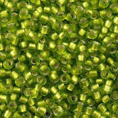 50g Toho Round Seed Bead 8/0 Silver Lined Transparent Lime (24F)