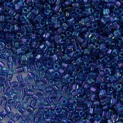 Miyuki Triangle Seed Bead 10/0 Purple Lined Aqua 10g (1827)