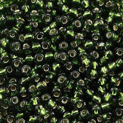50g Toho Round Seed Beads 6/0 Silver Lined Transparent Moss (37)