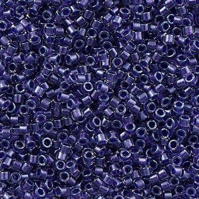 Miyuki Delica Seed Bead 11/0 Inside Dyed Color Dark Purple 2-inch Tube DB923