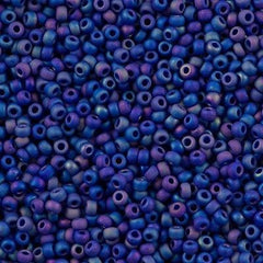 Miyuki Round Seed Bead 8/0 Opaque Matte Cobalt AB 22g Tube (414FR)