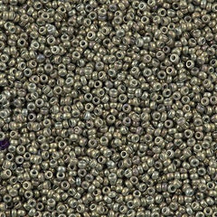 Miyuki Round Seed Bead 15/0 Galvanized Grey Luster 2-inch Tube (1865)