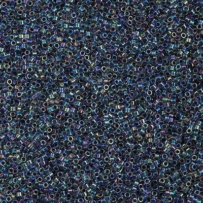 Miyuki Delica Seed Bead 11/0 Inside Dyed Color Dark Blue AB 7g Tube DB86