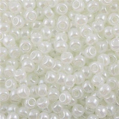 Toho Round Seed Beads 6/0 Transparent Ceylon Milk 5.5-inch tube (141)