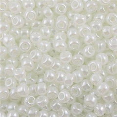 Toho Round Seed Beads 6/0 Transparent Ceylon Milk 2.5-inch tube (141)