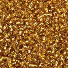 Toho Round Seed Beads 6/0 Silver Lined Medium Gold 2.5-inch tube (22B)